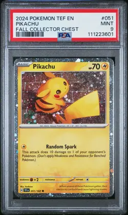 2024 POKEMON TEF EN-TEMPORAL FORCES FALL COLLECTOR CHEST #051 PIKACHU PSA 9 - Image 1