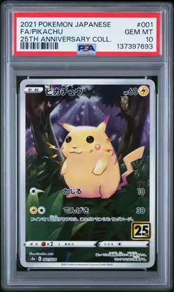 Pikachu 001/028 PSA 10 25th Anniversary Collection S8a GEM MINT Japanese Pokemon - Image 1