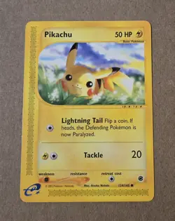Pokemon Pikachu 124/165 Expedition Base Set Vintage E-Reader LP Non-holo sku#2 - Image 1