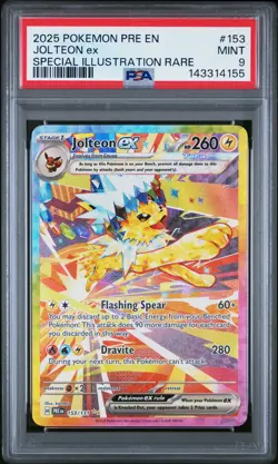 2025 POKEMON PRISMATIC EVOLUTIONS SPECIAL ILLUSTRATION RARE JOLTEON EX PSA 9 - Image 1