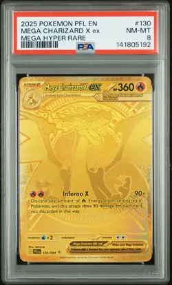 2025 POKEMON PFL EN-PHANTASMAL FLAMES MEGA HYPER RARE MEGA CHARIZARD X EX PSA 8 - Image 1