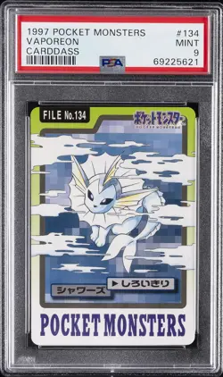 1997 POCKET MONSTERS CARDDASS #134 VAPOREON PSA 9 - Image 1