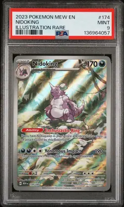 2023 POKEMON MEW EN-151 ILLUSTRATION RARE #174 NIDOKING PSA 9 - Image 1