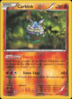 Pokemon - Carbink (49) #49/124 - XY - Fates Collide Reverse Holo - Image 1