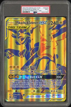 2021 Pokemon Sm Black Star Promo #SM248 Pikachu & Zekrom Gx PSA 9 - Image 1