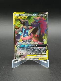 Greninja and Zoroark GX 201/214 - Unbroken Bonds Tag Team Alt Art - Pokemon - NM - Image 1