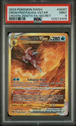 2023 POKEMON SWSH CROWN ZENITH #GG67 FULL ART/ORIGIN FORME PALKIA VSTAR PSA 9 - Image 1