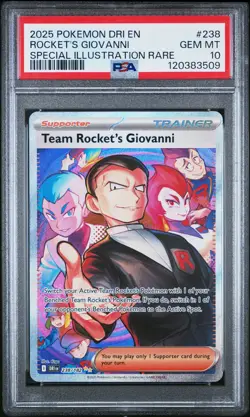 2025 POKEMON DRI SPECIAL ILLUSTRATION RARE #238 TEAM ROCKET'S GIOVANNI PSA 10 - Image 1