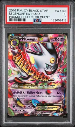 PSA 1 PR M Gengar EX Holo Black Star Promo XY166 2016 Pokemon Pop 35 - Image 1