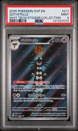 2025 POKEMON SVP PROMO WHITE FLARE TECH STICKER COLLECTION #211 GOTHITELLE PSA 9 - Image 1