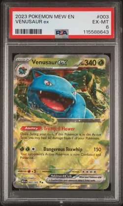 2023 POKEMON MEW EN-151 #003 VENUSAUR EX PSA 6 - Image 1