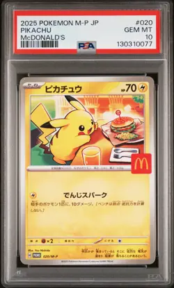 2025 POKEMON JAPANESE M-P PROMO MCDONALD'S #020 PIKACHU PSA 10 - Image 1