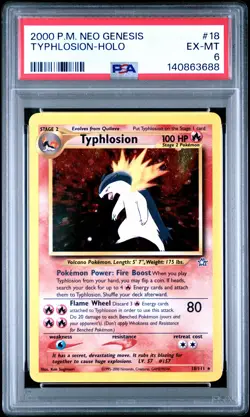 2000 POKEMON NEO GENESIS #18 TYPHLOSION-HOLO PSA 6 - Image 1