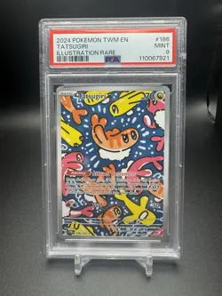 2024 POKEMON TWM EN-TWILIGHT MASQUERADE ILLUSTRATION RARE #186 TATSUGIRI PSA 9 - Image 1
