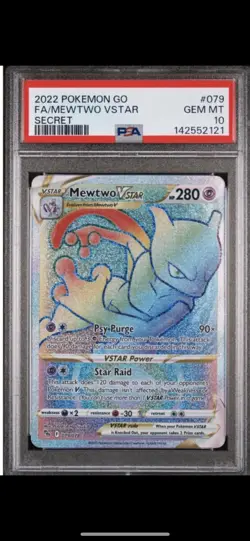 2022 POKEMON GO FA/MEWTWO VSTARSECRETPSA#079GEM MT10 - Image 1