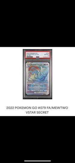 2022 POKEMON GO FA/MEWTWO VSTARSECRETPSA#079GEM MT10 - Image 2