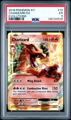 2016 POKEMON XY EVOLUTIONS #12 CHARIZARD EX PSA 5 - Image 1