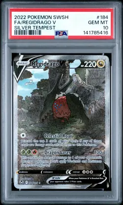 2022 POKEMON SWORD & SHIELD SILVER TEMPEST #184 FULL ART/REGIDRAGO V PSA 10 - Image 1