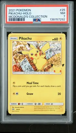 2021 POKEMON MCDONALD'S COLLECTION #25 PIKACHU-HOLO PSA 7 - Image 1