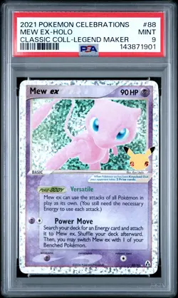 2021 POKEMON CELEBRATIONS CLASSIC COLLECTION #88 MEW EX-HOLO PSA 9 - Image 1