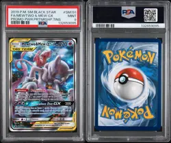 2019 POKEMON SM BLACK STAR PROMO #SM191 FULL ART/MEWTWO & MEW GX PSA 9 - Image 3