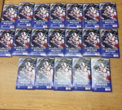 19x One Piece OP14 THE AZURE SEA’S SEVEN Sleeved Blister Booster Packs Sealed - Image 1