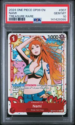 2024 ONE PIECE OP06-WINGS OF THE CAPTAIN TREASURE RARE #007 NAMI PSA 10 - Image 1