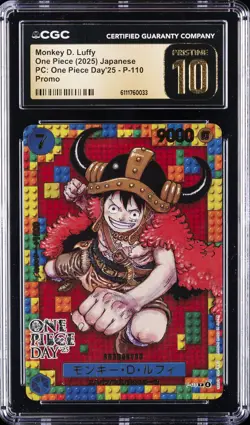 2025 ONE PIECE JPN PC: ONE PIECE DAY'25 PROMO MONKEY D. LUFFY CGC 10 PRISTINE - Image 1