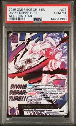 2025 ONE PIECE OP13-CARRYING ON HIS WILL ALTERNATE ART DIVINE DEPARTURE PSA 10 - Image 1