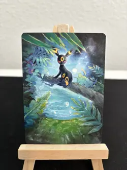 Umbreon Hand-Painted Acrylic Custom Pokemon Card (Stand Included) - Image 2