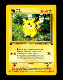 1999 Pokemon PIKACHU Jungle Set 1ST EDITION Misprint INK DOT ERROR Card 60/64 NM - Image 1