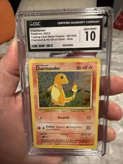 Charmander 001/034 Classic Collection CGC 10 Gem Mint Pokemon Card - Image 1