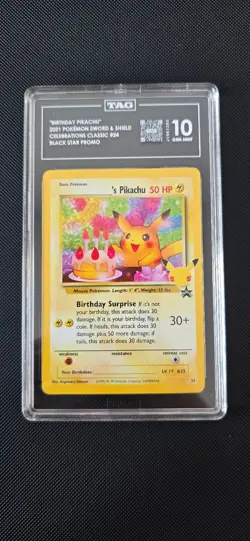 Pikachu's Birthday Celebrations Rare Graded TAG 10 Pokemon Card - Image 1