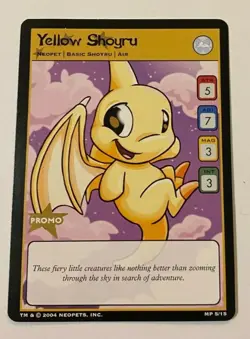 Yellow Shoyru Promo 5/15 -McDonalds promo - Neopets Trading Card great condition - Image 1
