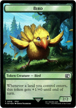 Bird (0016) / Wizard (0014) Double-Sided Token (Foil) - Final Fantasy - MTG - Image 1