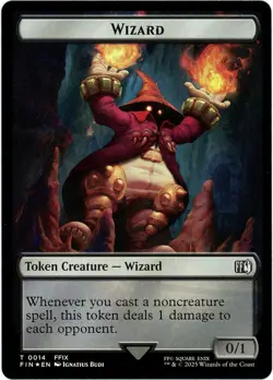 Bird (0016) / Wizard (0014) Double-Sided Token (Foil) - Final Fantasy - MTG - Image 2