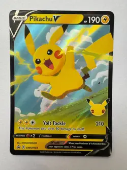 Pikachu V SWSH143 | Black Star Promo | 25th Anniversary Stamp | NM | Pokemon TCG - Image 1