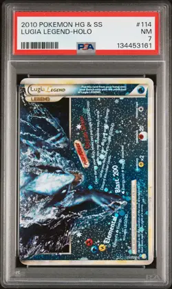 2010 POKEMON HEARTGOLD & SOULSILVER #114 LUGIA LEGEND-HOLO PSA 7 - Image 1