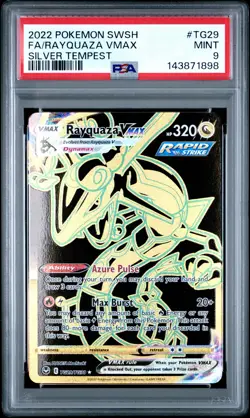 2022 POKEMON SWORD & SHIELD SILVER TEMPEST #TG29 FULL ART/RAYQUAZA VMAX PSA 9 - Image 1