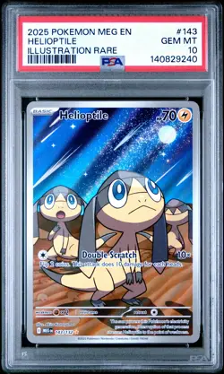 2025 POKEMON MEG EN-MEGA EVOLUTION ILLUSTRATION RARE #143 HELIOPTILE PSA 10 - Image 1