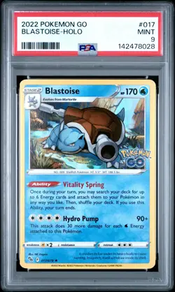 2022 POKEMON GO #017 BLASTOISE-HOLO PSA 9 - Image 1