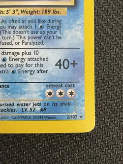 Pokemon TCG Blastoise Holo Rare 002/102 Base Set Unlimited - Image 5