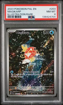 2023 POKEMON PAL EN-PALDEA EVOLVED ILLUSTRATION RARE #203 MAGIKARP PSA 8 - Image 1