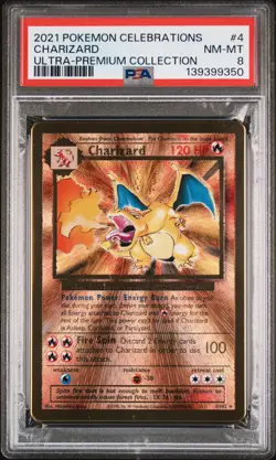 2021 POKEMON CELEBRATIONS ULTRA-PREMIUM COLLECTION #4 CHARIZARD PSA 8 - Image 1