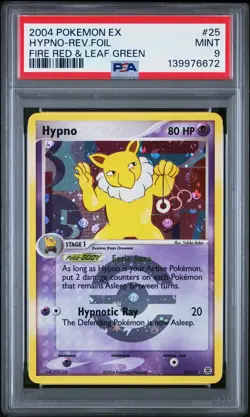 2004 POKEMON EX FIRE RED & LEAF GREEN #25 HYPNO-REVERSE FOIL PSA 9 - Image 1