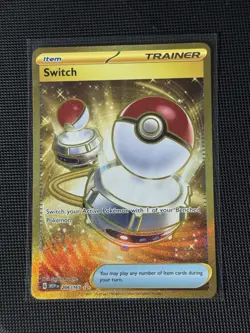 Pokemon: Switch - 206/165 - SV: Scarlet & Violet 151 (MEW) Holo Hyper Rare GOLD - Image 1