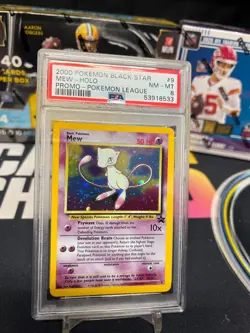 2000 POKEMON PROMO BLACK STAR POKEMON LEAGUE #9 MEW-HOLO PSA 8 - Image 1