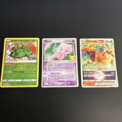 Pokemon Lot Charizard VSTAR (018) & Mew ex (88) & Radiant Venusaur (004) - Image 1