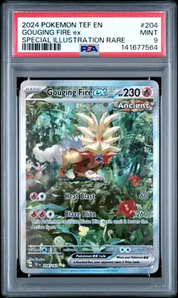 2024 POKEMON TEF EN-TEMPORAL FORCES #204 GOUGING FIRE EX PSA 9 - Image 1