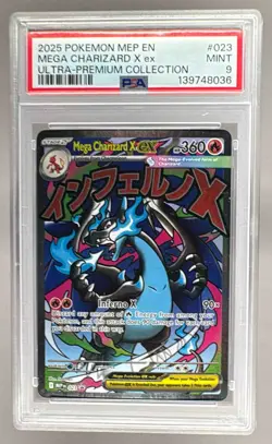 139748036 Mega Charizard X ex 2025 Pokemon Ultra Premium Promo #023 PSA 9 - Image 1